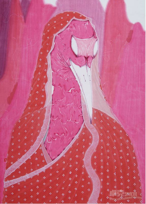 赵方方作品《如是-3》  112.5cm×80.5cm 纸本彩墨 2014年