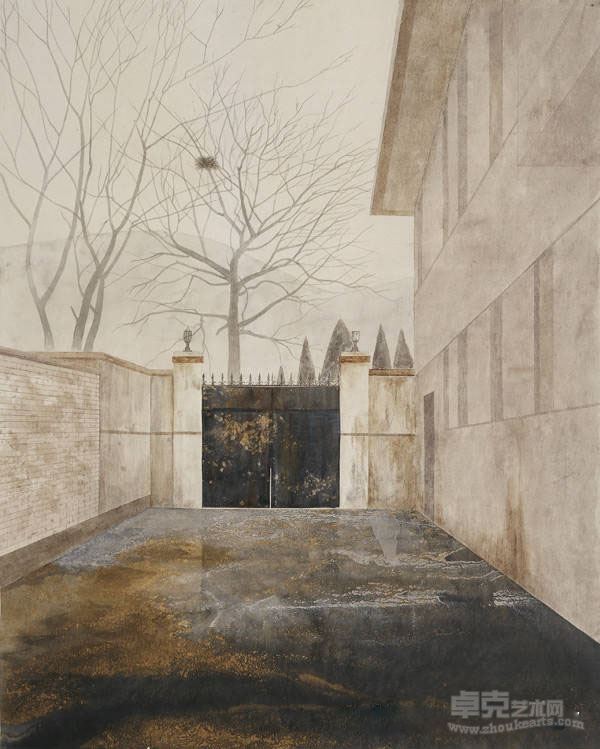 杨士奎作品《窗外》 65cm×80cm 纸本设色 2012年