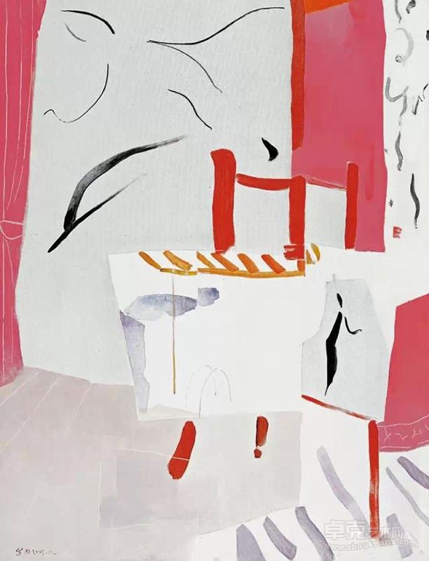 红色的画架  布面油画  130×100cm 2005