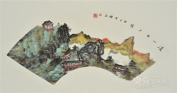 《远山留夕阳》 22×58cm 2013年