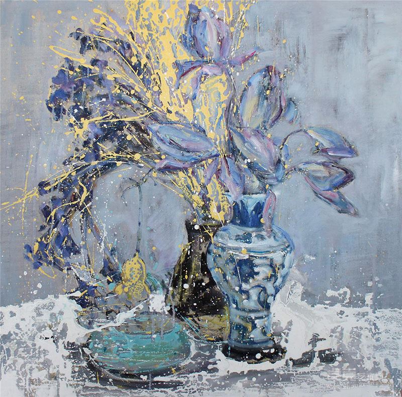 我的紫色忧郁24 布面油画 80X80CM 2014年 金晶