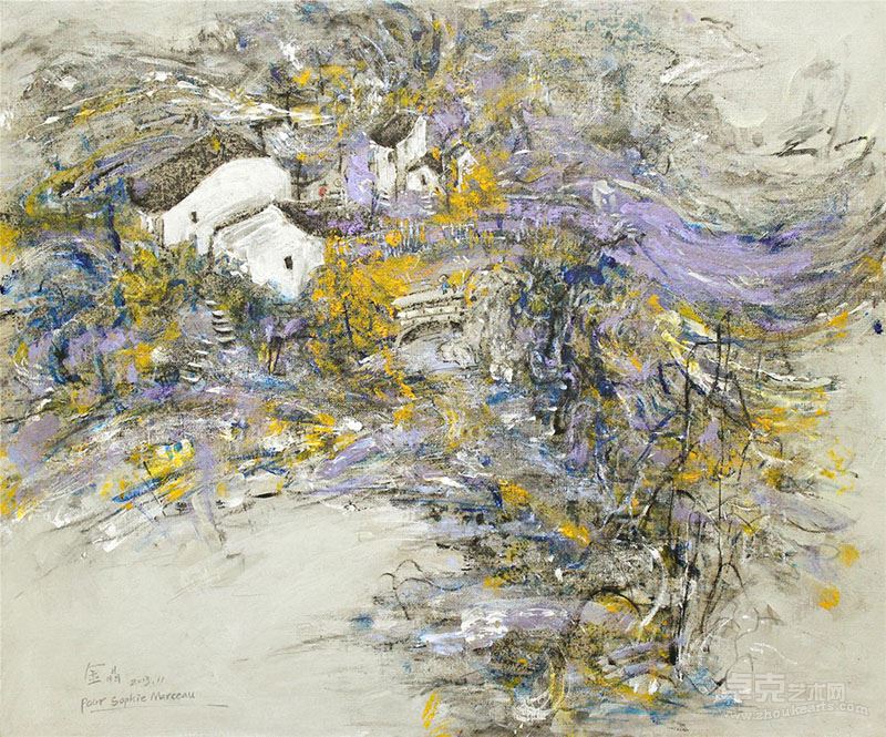 ）另面江南 （Flip side of JiangNan） 金晶 50X60CM 油画&综合材料 亚麻布 2013年