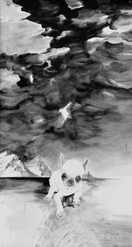 幻夜+单鼎凯+179.5x96cm+纸本水墨+2014