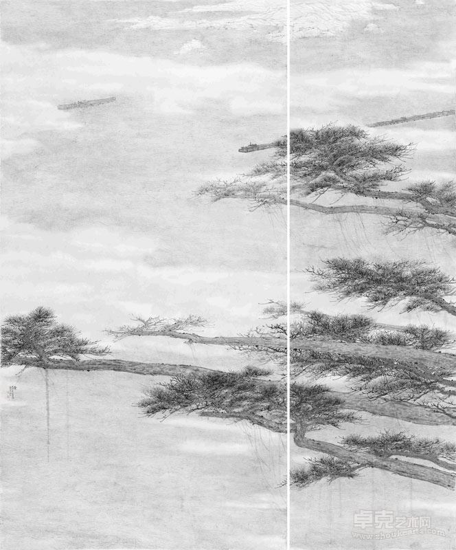 大运+纸本水墨+240cm×200cm+2014年
