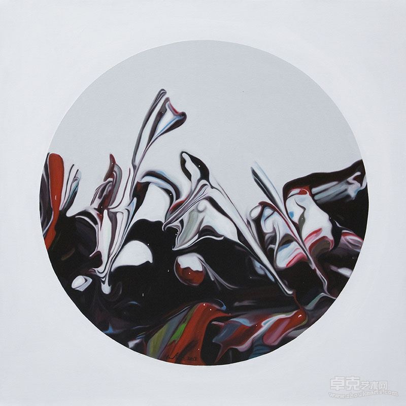 什么系列2014—19 100cmX100cm   布面油画 2014 何俊艺