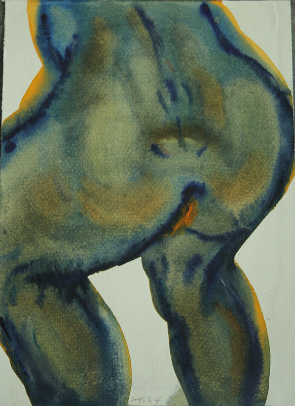 陈缘《降温》 20x28cm 2014 纸本水彩