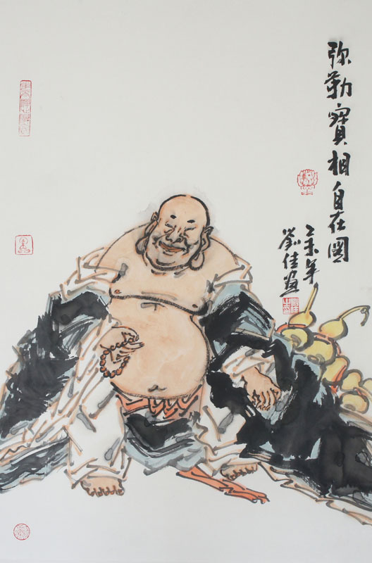 刘佳 弥勒宝相自在图 69x46cm 2015年 纸本水墨