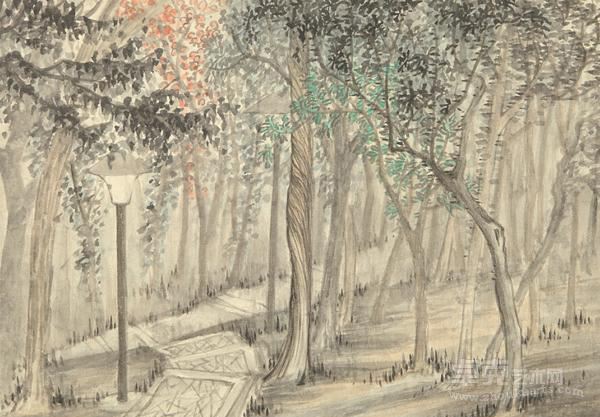 《林荫小憩》 傅颖川 41×55cm 2007