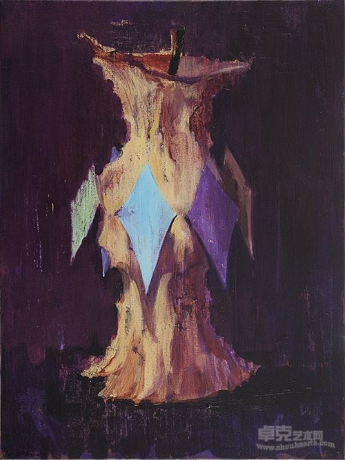 蔡泽滨 小丑般的化妆 布面丙烯 60x80cm 2015