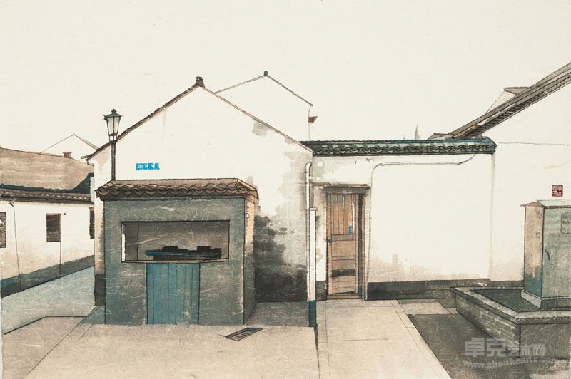 常熟河东街之二, 70cm×105cm 纸本设色，2014