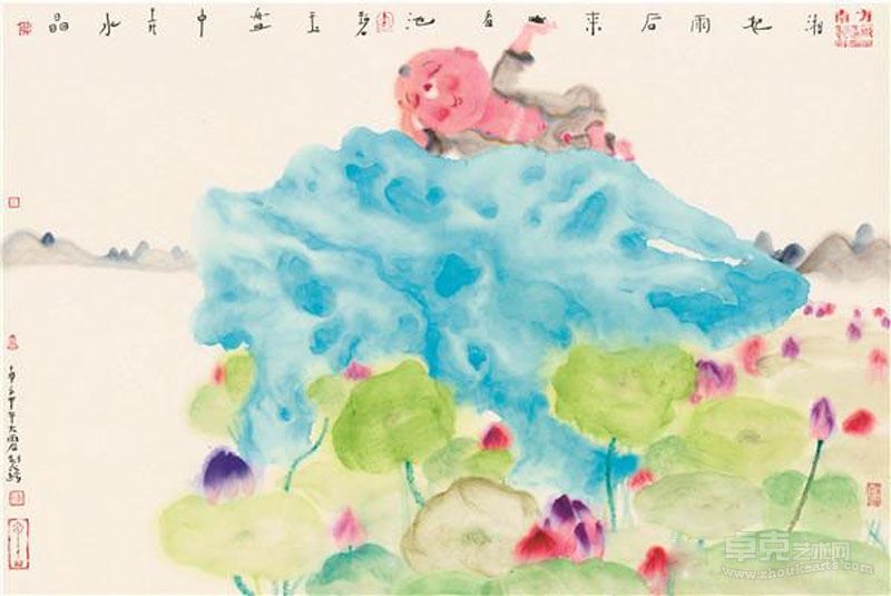 湘妃雨后来看池壁玉盘中弄水晶 南方