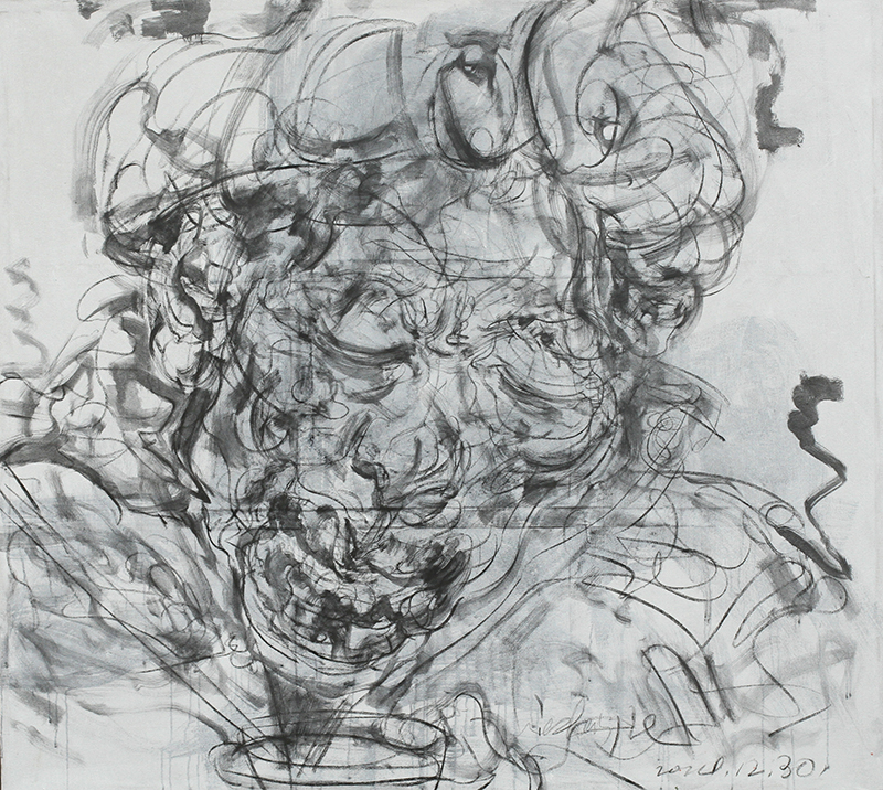 享 布面丙烯 木炭条 180x200cm 2014年