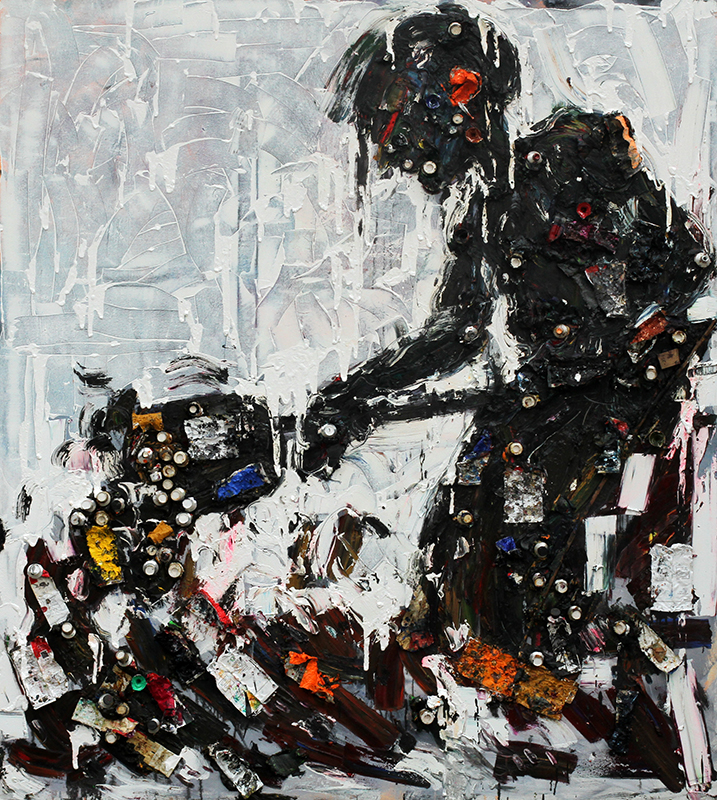短暂 布面油画 综合材料180x200 cm 2015年