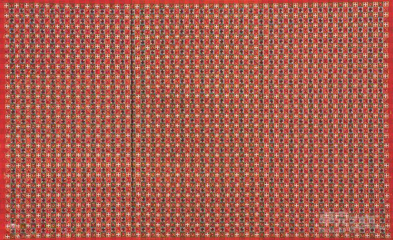 DING YI_Appearance of Crosses 2000-2_Acrylic on tartan_Triptych260 x 420 cm_hi res