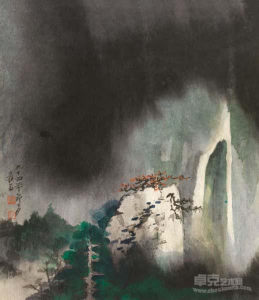 张大千(1899-1983)山岚 纸本镜心1965年作 53×40.5cm