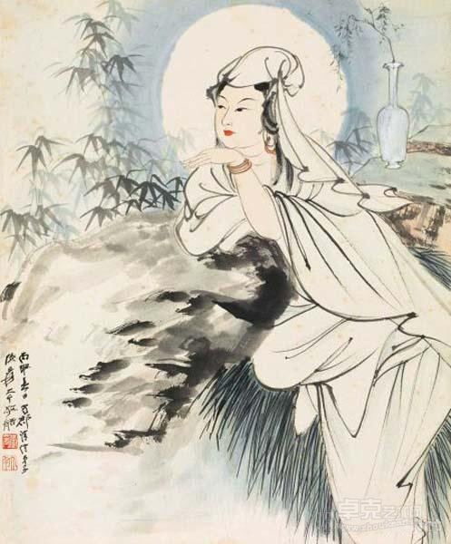 《水月观音》 张大千 1956年