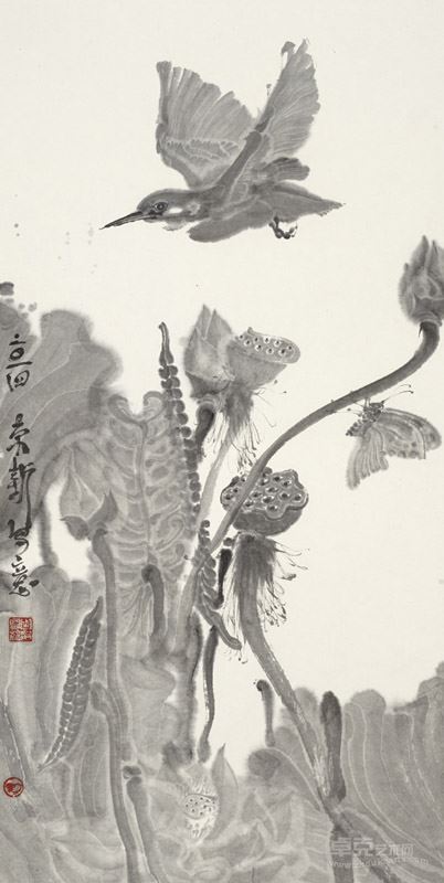 周京新作品 荷 2014年68-34cm (1)
