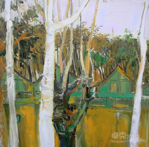 《橄榄坝散记》 彭毅 70X70cm 2014年