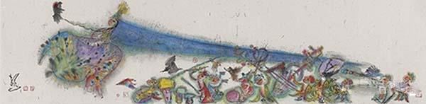 《怒放丝路》 扬笛 136x35cm 2015年