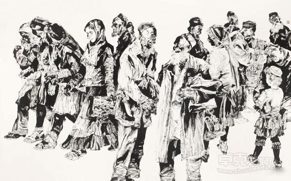 《祥光大巴扎-局部》 192x632cm 2010