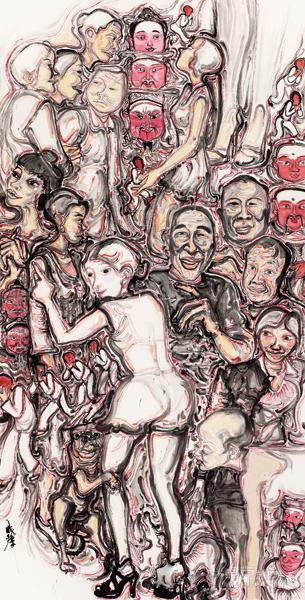 《多半是笑颜》 393x199cm 2011