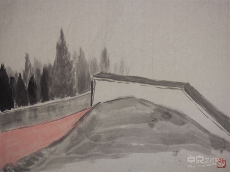 《路过的风景之一》纸本水墨45×33cm 崔彤