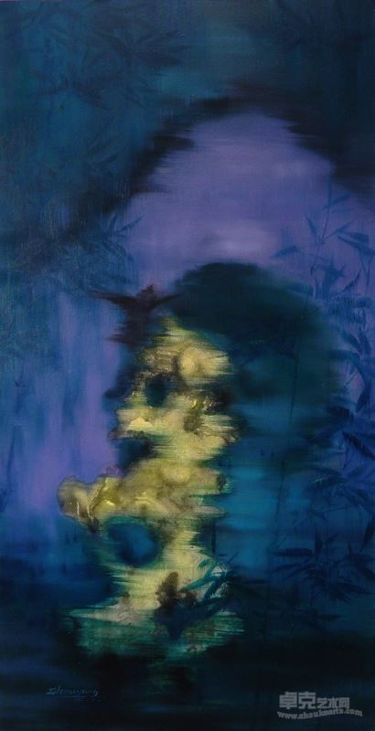 《一川月夜光流渚》 周杨 布面油画·50·100cm