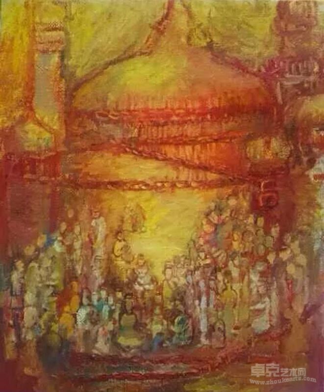 《教徒》余慧  布面油画  60×50cm