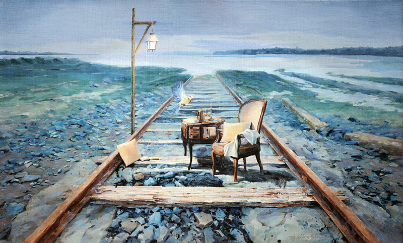张庆慧-这么近，那么远-14 -布面油画 -150cm×90cm -2012