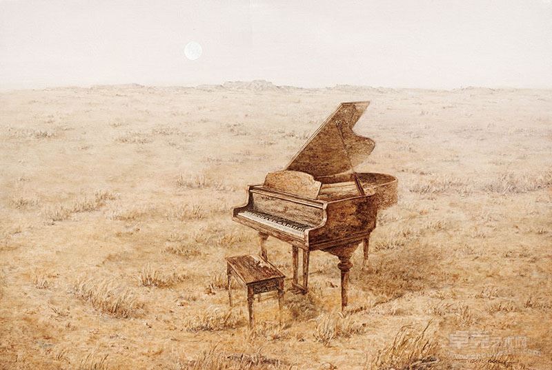张庆慧-秋月-布面油画-120cm×80cm -2014