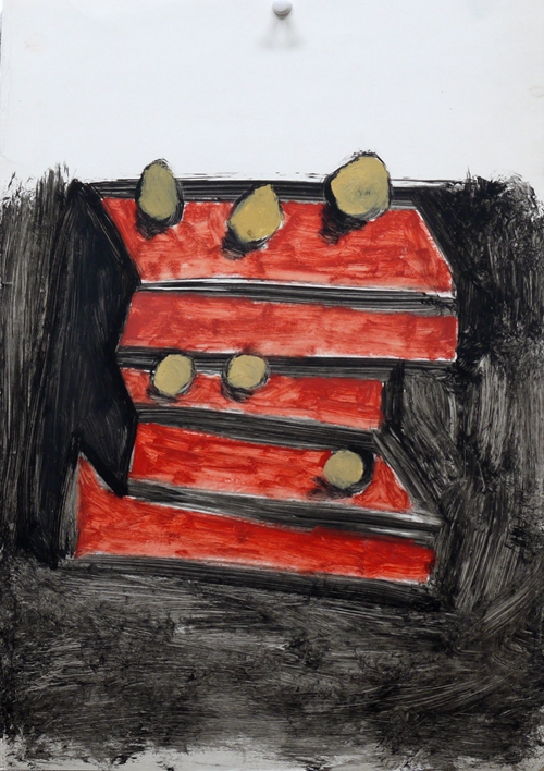 贺勋 几个土豆 纸本油画 27×39cm 2012