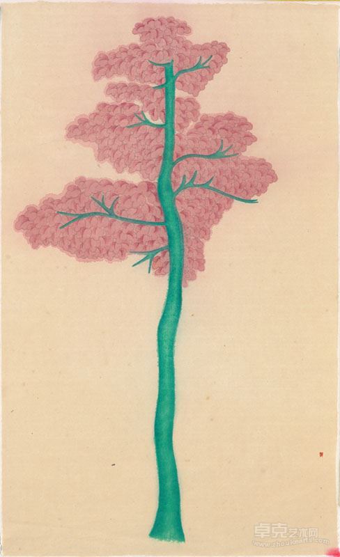 黄威 树（之三） 纸本设色 75×45cm 2013