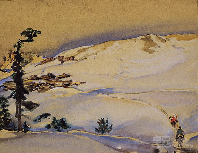 司徒乔--雪归-1944-水彩