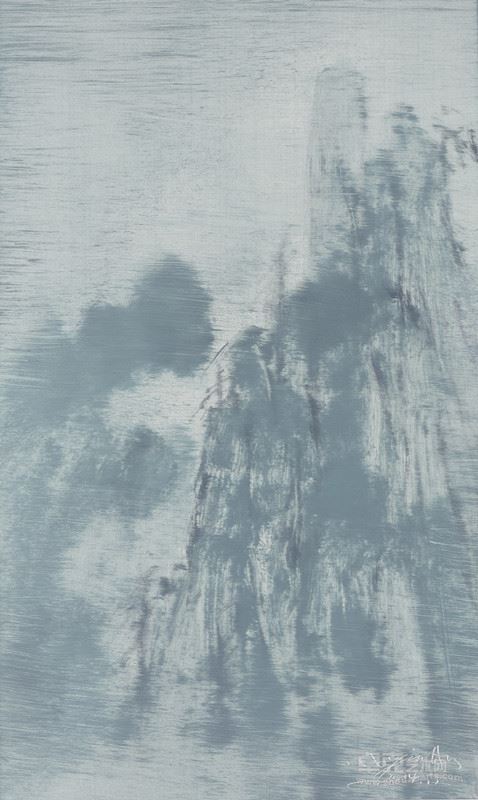 何金安，云山系列NO.8，板面油画，38.5cm×23.5cm，2014年
