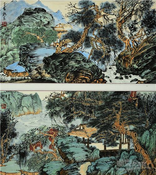 山水小品二副