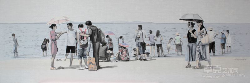 那天下午（之四十一）  布面油彩  张世英  40X120CM