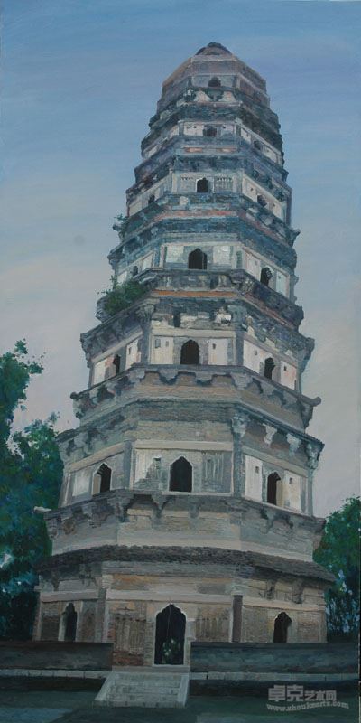 虎丘造像 油画 曹春辉  200X100CM