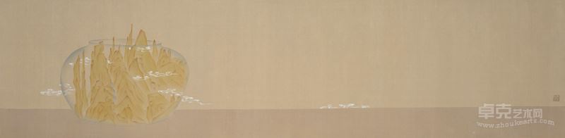 牛文娟《静观》一 绢本工笔 34×133.5cm 2014年