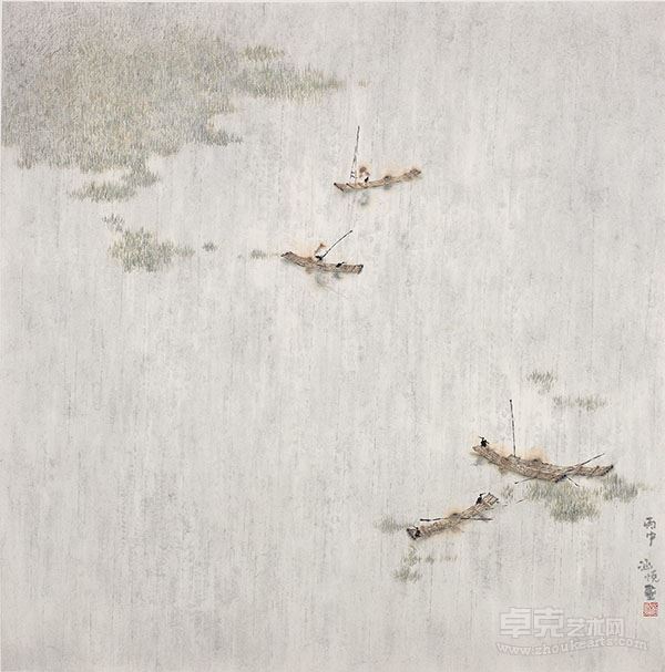 蔡涵悦 滩II 69cmx69cm 纸本彩墨 2015
