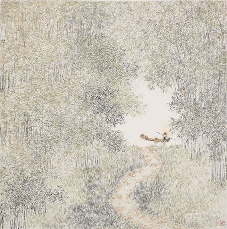 蔡涵悦 滩I 69cmx69cm 纸本彩墨 2015
