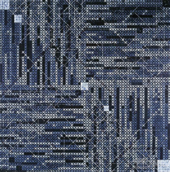 乙，《十示2013-1》，2013年，布面丙烯，200厘米 x 200厘米