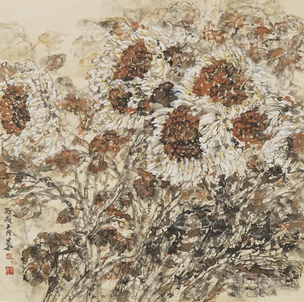 向日葵（ 花卉之一） 姚思敏 66×66cm