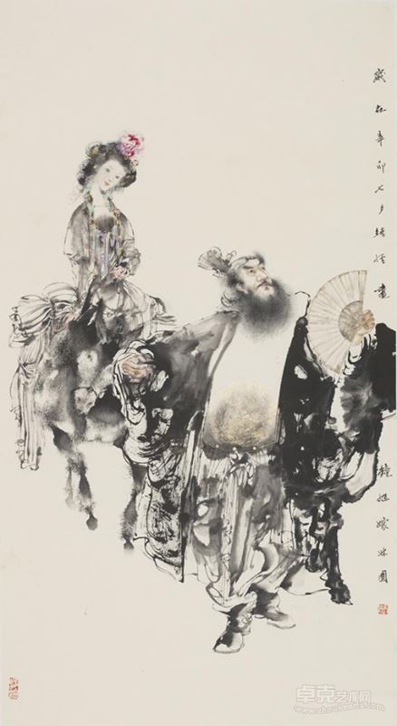 钟馗嫁妹图 吴绪经 99×53cm