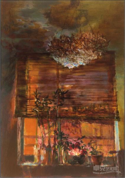 《夜窗之邀月》 郭健濂 162x114cm 2013年