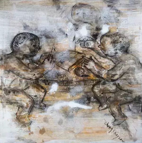 张婧 《The+Hunger+Games+III-2》 布面油画   130X130cm 2015