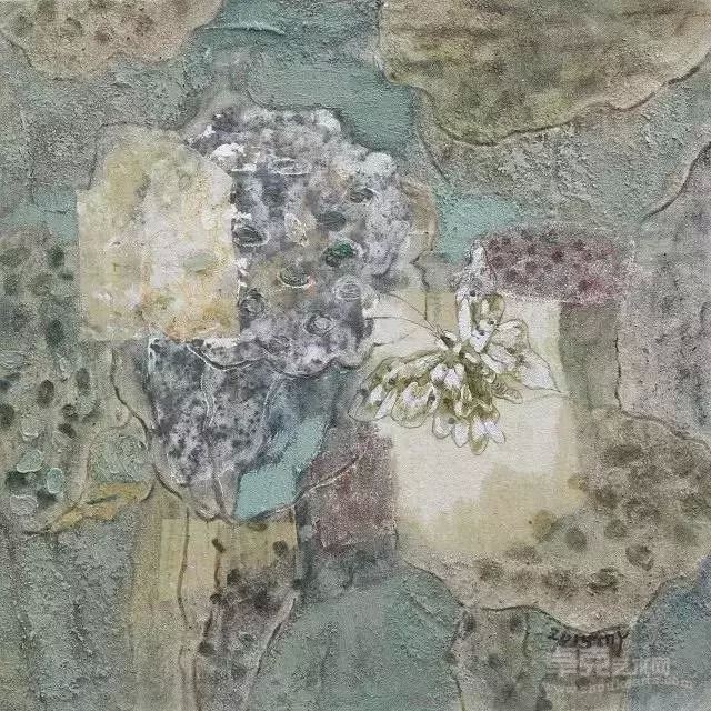 马瑜《莲说Ⅰ》 60×60cm 2015年