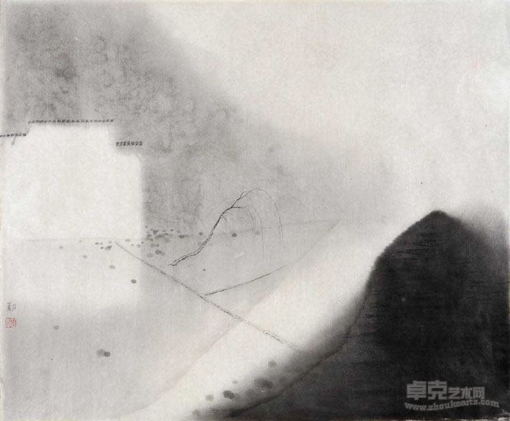 沈勤 《村》  56.5x67.5cm 纸本水墨  2015