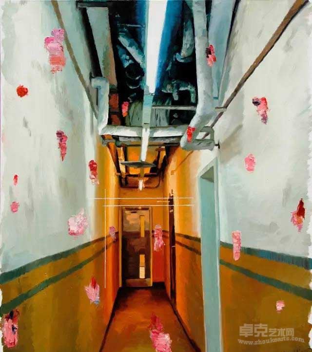 《红色－F条走廊》李天琦 110×90cm 布面油画 2015