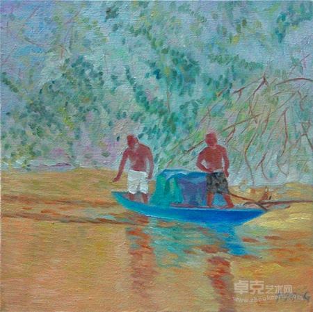 小城七月之九  布面油画 40×40cm  2015