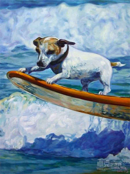 海滨的星期天 NO·1 布面油画  60×80cm  2014